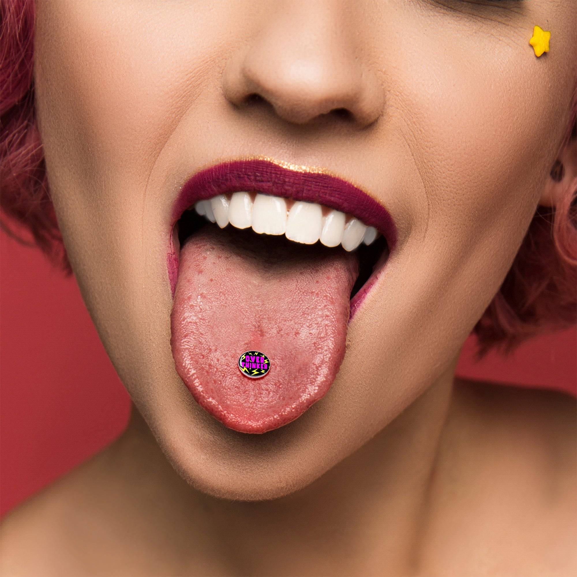 Over Thinker Impact Barbell Tongue Ring by Onyx O