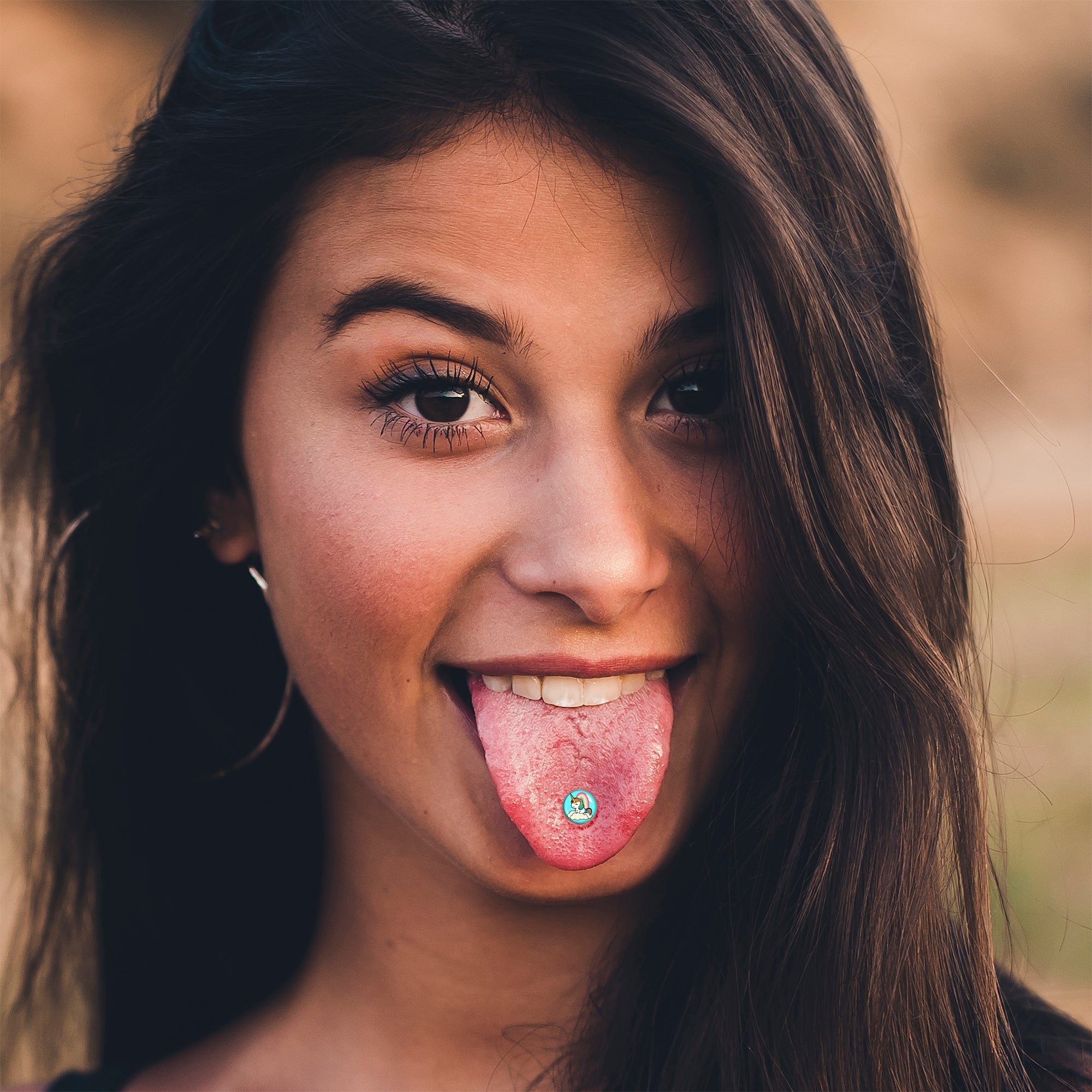 Rainbow Unicorn Barbell Tongue Ring by Onyx O