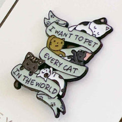 I Want to Pet Every Cat Pin – Cute Enamel Pin for Cat Lovers