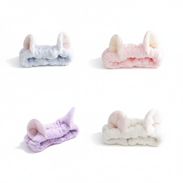 Cat Ears Spa Headband Set — Pack of 4 Colors