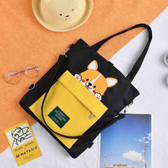 Cute Shiba Inu Tote Bag – Canvas Crossbody Bag for Dog Lovers