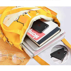 Cute Shiba Inu Tote Bag – Canvas Crossbody Bag for Dog Lovers