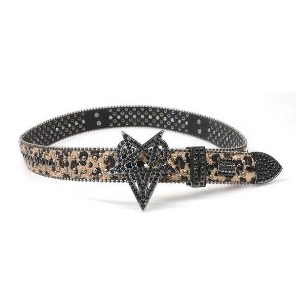 "OVD STUDDED BELT" - DRKLEOPARD