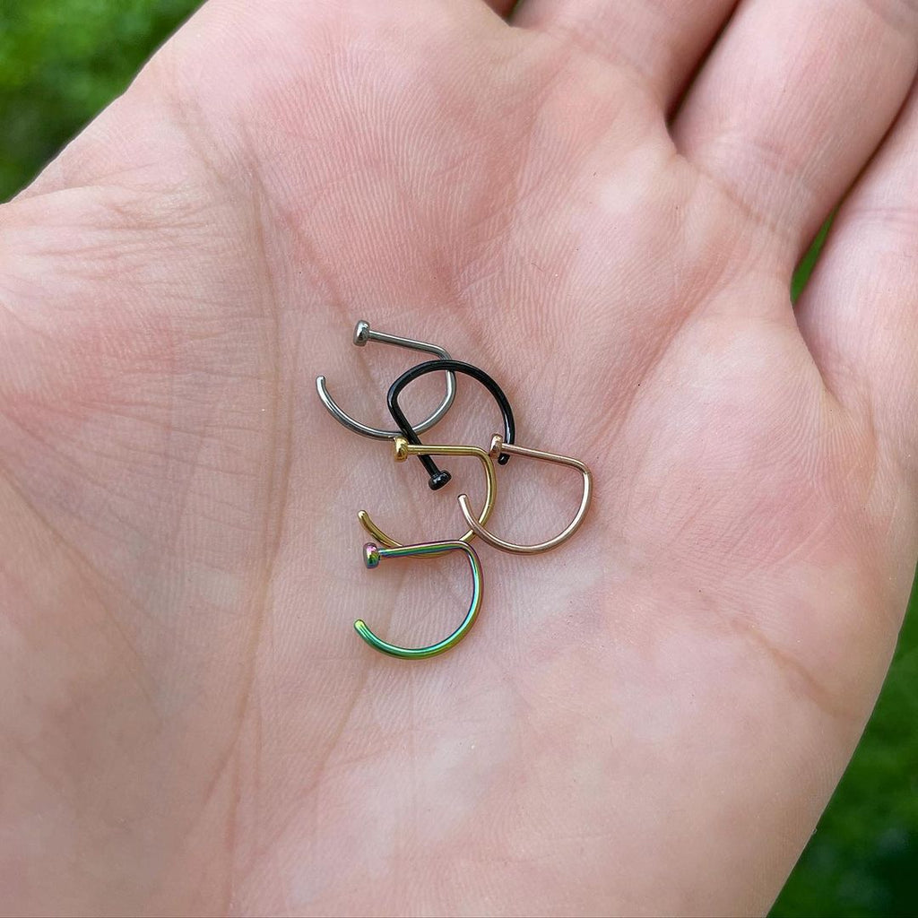 18G 5/16 Grade 23 Titanium D Shape Nose Hoop