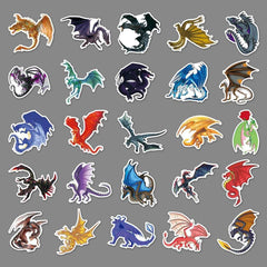 50 Dragon Stickers for Laptops Water Bottles & Notebooks