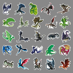 50 Dragon Stickers for Laptops Water Bottles & Notebooks