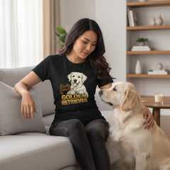 Easily Distracted By Golden Retriever Women Graphic T-Shirt Cotton Pet Lover Casual Top