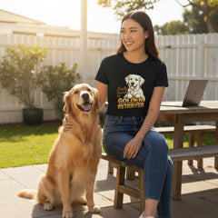 Easily Distracted By Golden Retriever Women Graphic T-Shirt Cotton Pet Lover Casual Top
