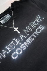 Makeup A Murder Signature Rhinestone Low Crop Top