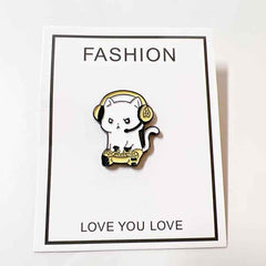 Gamer Cat Enamel Pin for Jackets, Bags, and Cat Lovers