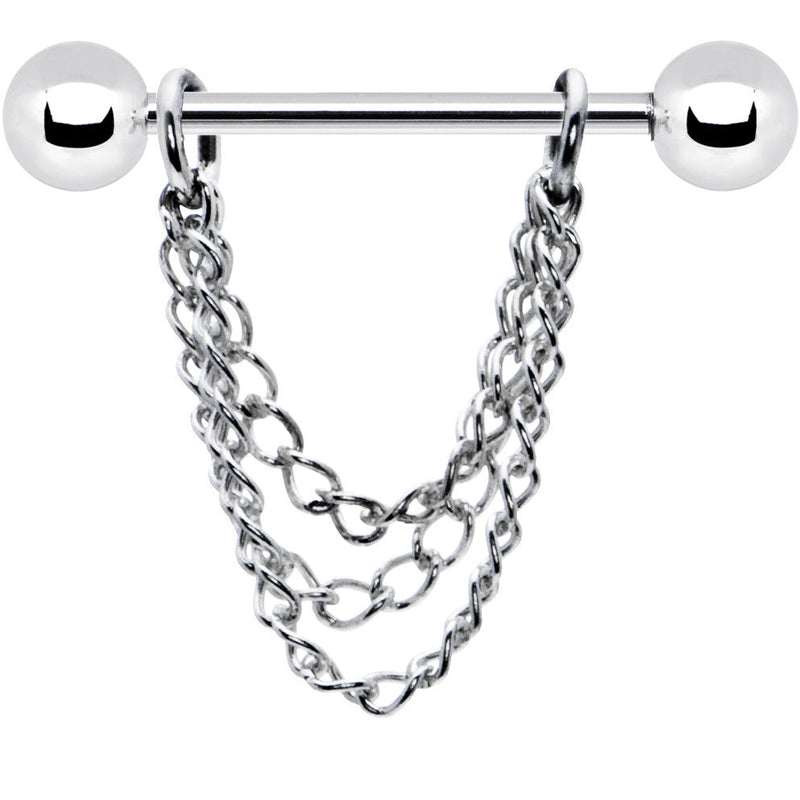 16G Set of Handcrafted Draping Chain Dangle Nipple Rings