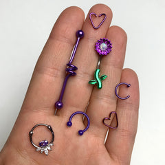 20G 3/8 Purple Anodized Titanium Nose Hoop