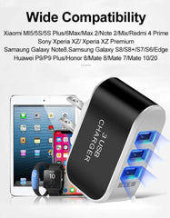 USB Wall Charger Plug Block Cube 3 Port Portable Fast Charger