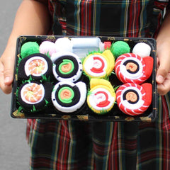 Sushi Socks, 4 Pair Novelty Box Set, Premium Soft Blend Apparel, Funny Everyday Accessory Gift For Men