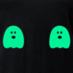 Halloween Glow in the Dark Ghost Boobies Tee V-Neck Tee Shirt 100% Cotton