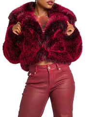 Y2K Fur Jacket - Red Delicious