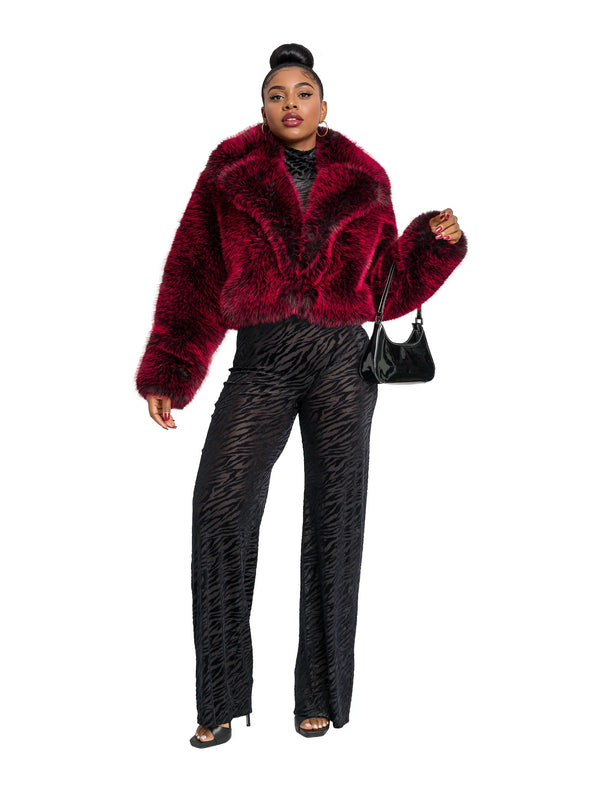 Y2K Fur Jacket - Red Delicious