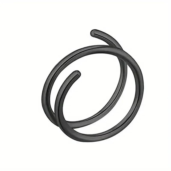 Stainless Steel Double Helix Nose Ring – 14K Gold Plated Hot Style Piercing Jewelry for Women