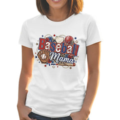 Baseball Mama T-Shirt 100% Cotton Sports Mom Mothers Day Gift