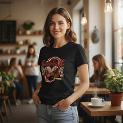 Baseball Mom Heart Graphic T-Shirt 100% Cotton Game Day Casual Top