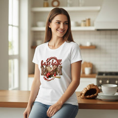 Baseball Mom Heart Graphic T-Shirt 100% Cotton Game Day Casual Top