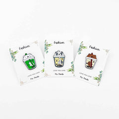 Fun Boba Drink Enamel Pin – Cup Shaped Pin for Collectors