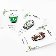 Fun Boba Drink Enamel Pin – Cup Shaped Pin for Collectors