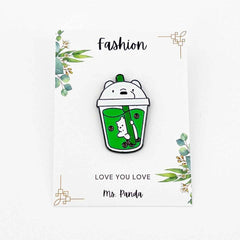 Fun Boba Drink Enamel Pin – Cup Shaped Pin for Collectors
