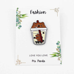 Fun Boba Drink Enamel Pin – Cup Shaped Pin for Collectors