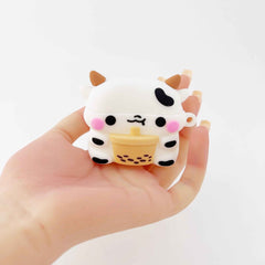 Cute Milk Cow Boba Case – Silicone AirPods Cover for 1, 2, 3, or Pro