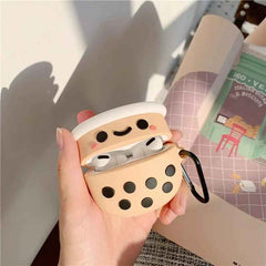 Soft Boba Tea AirPods Cover – For 1, 2, 3, or Pro with Keyring