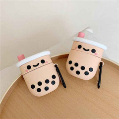 Soft Boba Tea AirPods Cover – For 1, 2, 3, or Pro with Keyring