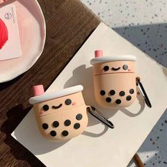 Soft Boba Tea AirPods Cover – For 1, 2, 3, or Pro with Keyring