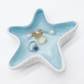 BESSKON Starfish Jewelry Dish for Women Ceramic Seashell Jewelry Holder Dish Small Shell Ring Dish Trinket Tray Aesthetic Room Decor Ocean Jewelry Plate Bowl Bathroom Jewelry Tray Key Dish Gift