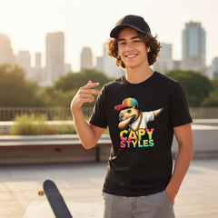 Capybara Graphic T Shirt Capy Styles Streetwear Skating Casual Tee