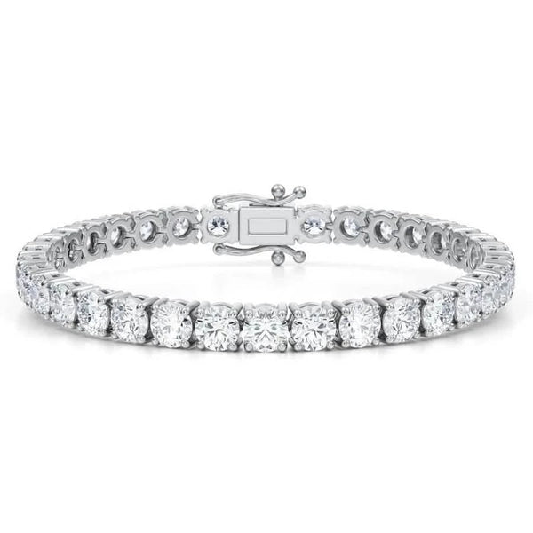 Round Lab-Grown Diamond 17.00 Carat 7" Tennis Bracelet in 14K White Gold D VS