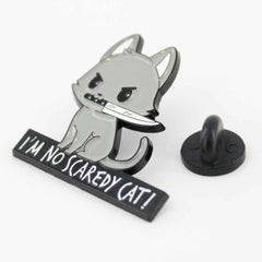 Cat Knife Enamel Pin – Bold Kitty Design for Bags and Jackets