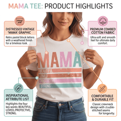 Classic Mama Shirt 100% Cotton Short Sleeve Casual Aesthetic Mom Top