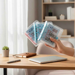Clear Cover 1000 Dollar Savings Challenge Book 3-Ring PVC Money Saving Binder Personal Finance Budgeting Organizer