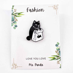 Mini Black Cat Enamel Pin – Durable, Giftable Fashion Accessory