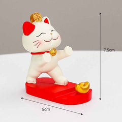 Fortune Cat Phone Stand – Cute Japanese Maneki Neko Decor Gift