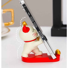 Fortune Cat Phone Stand – Cute Japanese Maneki Neko Decor Gift