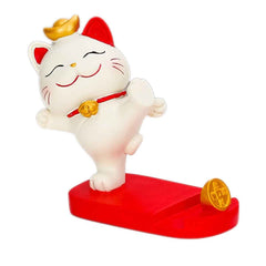 Fortune Cat Phone Stand – Cute Japanese Maneki Neko Decor Gift