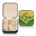 Cheerleader Gifts for Girls Cheerleader Travel Jewelry Case Cheer Travel Jewelry Box for Women Mini Jewelry Travel Case for Cheer Team (Gold&Green)