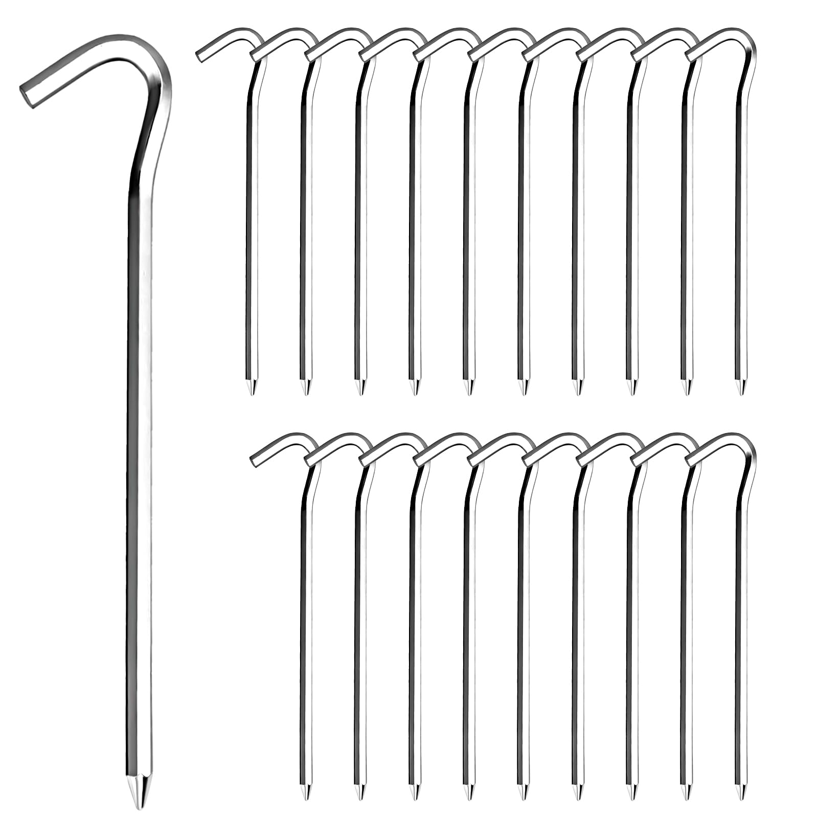 RITDVNI 20Pcs 7" Tent Pegs Ground Stakes Metal Stakes Camping Peg for Pitching Camping Camping Outdoor Decoration