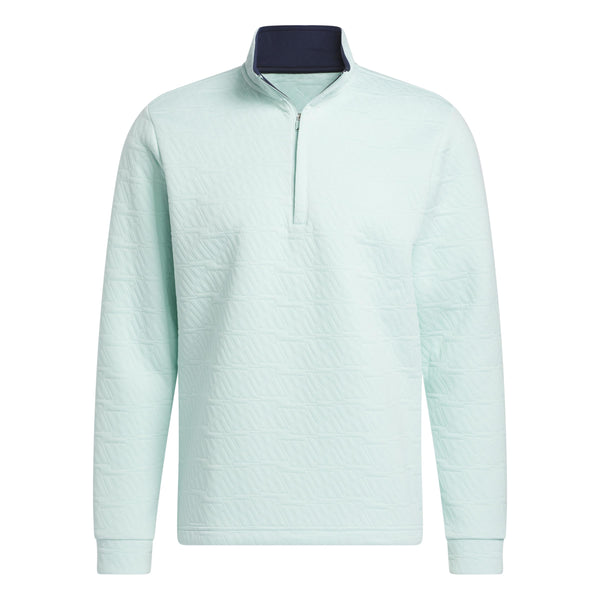 adidas Mens DWR Quarter Zip Pullover Semi Flash Aqua Small