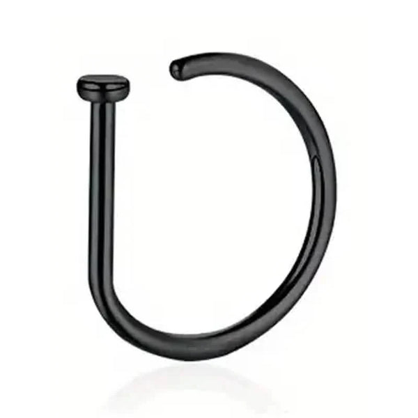 Elegant Punk-Style Stainless Steel Nose Rings - Clip-On Non-Piercing Design