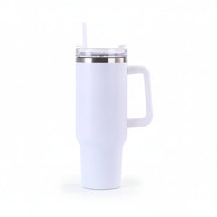Engraved Leopard Print 40 oz Tumbler with Handle and Straw Lid