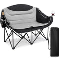 UBALANCE Double Camping Chair for Adults - Heavy Duty 650LBS Portable Camping Chairs Oversized Camping Loveseat Folding Camping Chair for Garden Lawn Sport Picnic Beach Fishing (Gray)