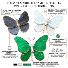 Fashion Butterfly Brooch Set – 3-Piece Elegant Pin Accessories